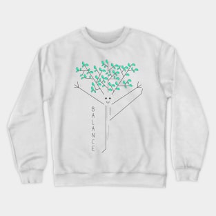 Funny drawing of a tree practicing yoga Crewneck Sweatshirt